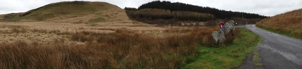 Panorama taken near the Buwch a'r Llo standing stone pair.